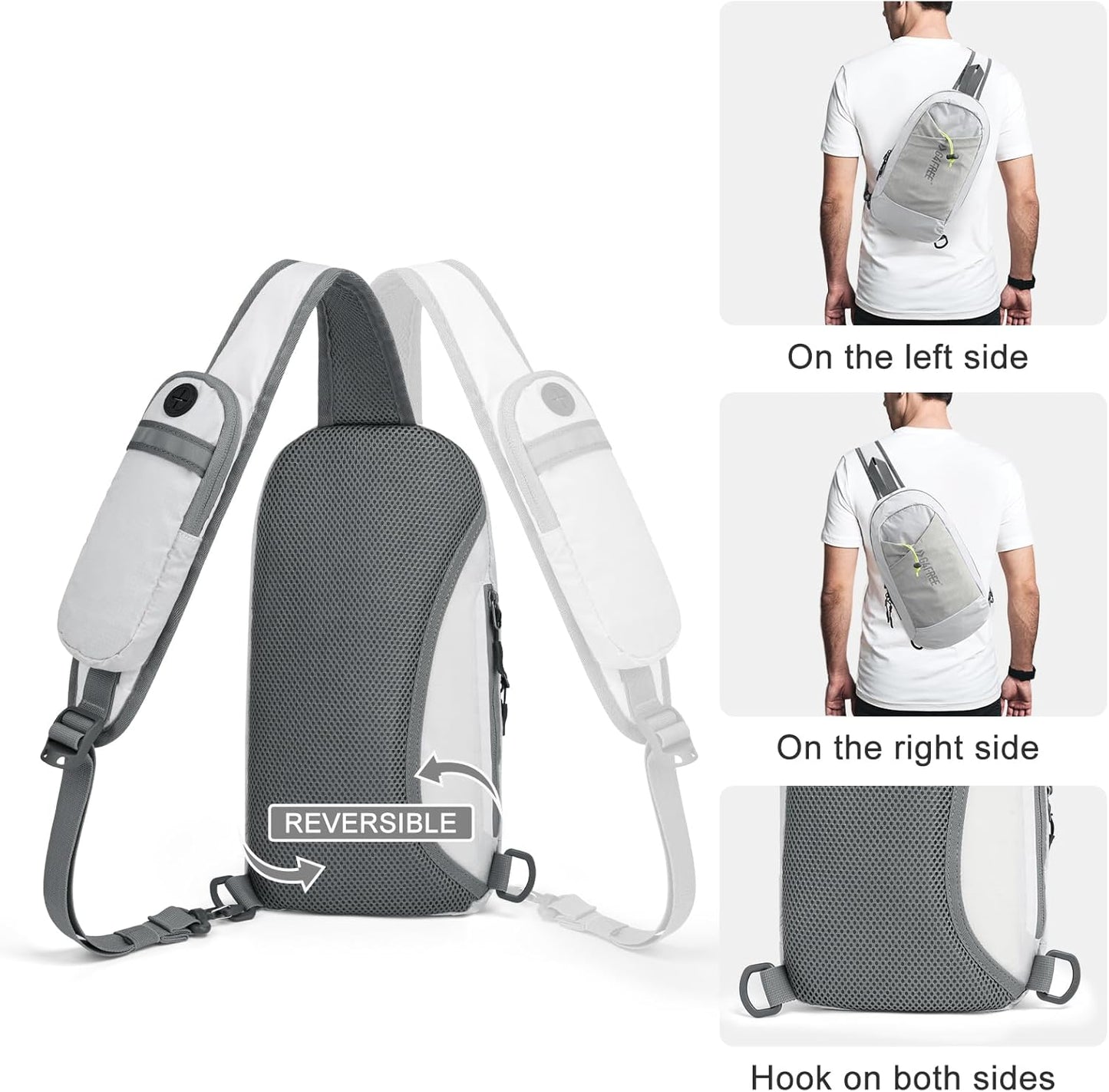 G4Free Sling Bag RFID Blocking Lightweight Crossbody Backpack Chest Shoulder Bag for Travel Sports Running