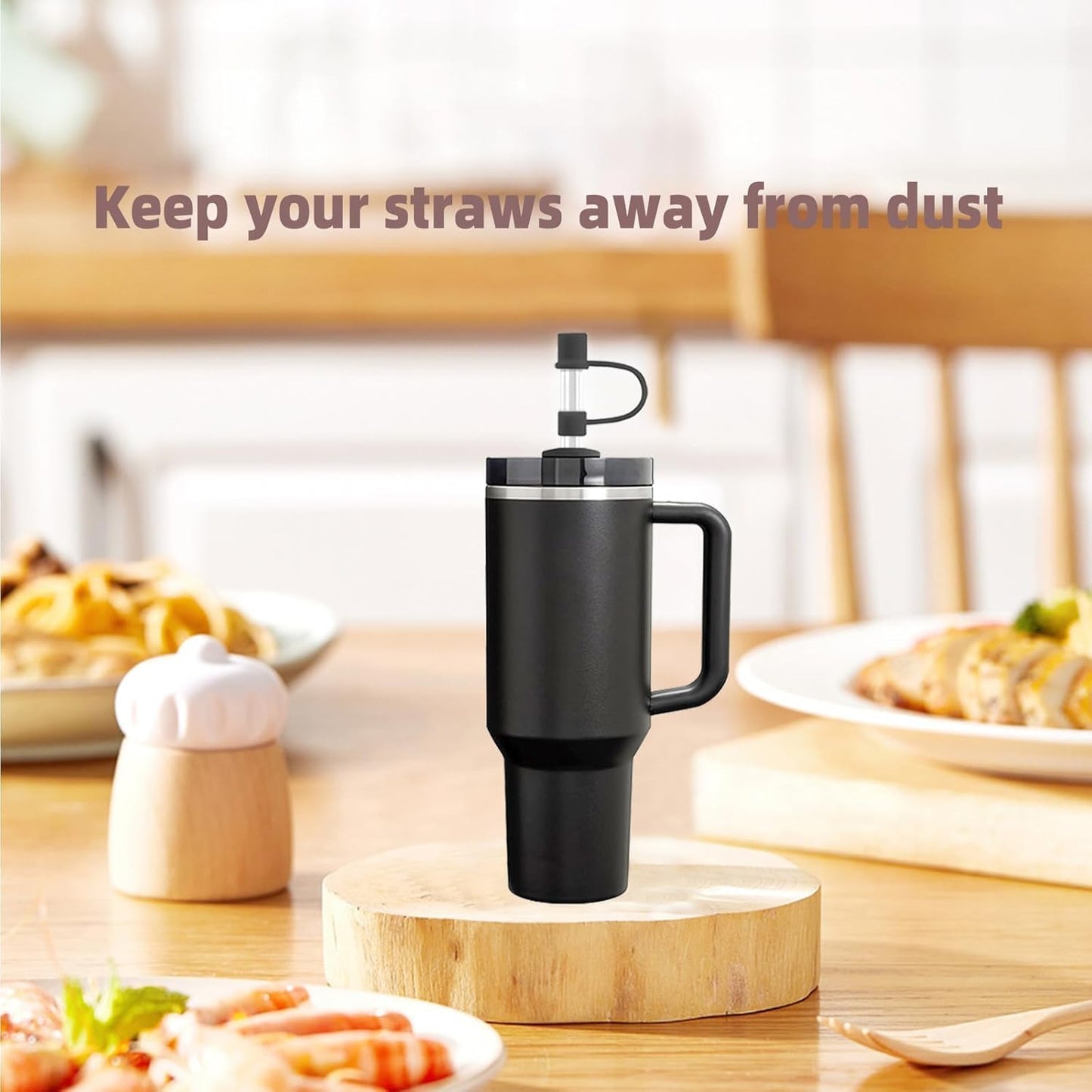 6|12 Pack 0.4in/10mm Straw Toppers, for Stanley Straw Covers Cap for Tumblers for Stanley 14|20|30|40|64 Oz Cup, Silicone Dust-Proof Caps（ Cup is Not Included）, 6 Pack