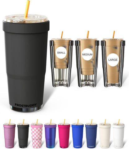 Frost Buddy Togo Buddy | 30 oz Stainless Steel Vacuum Insulated Tumbler | To Go Coffee Cup – Iced Coffee Cups, Iced Coffee Sleeve, Travel Mug, Thermal Cup for Hot & Cold Drinks, Dunkin Cup (Pencil) - Colors A
