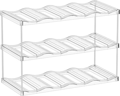 Yieach Larger Compartments Stackable Water Bottle Organizer for 40 oz Stanley Cup Holder,Yeti and Other Tumbler Organizer,3 Tier Wine Rack and Waterbottle Storage Rack for Kitchen Cabinets,Countertop