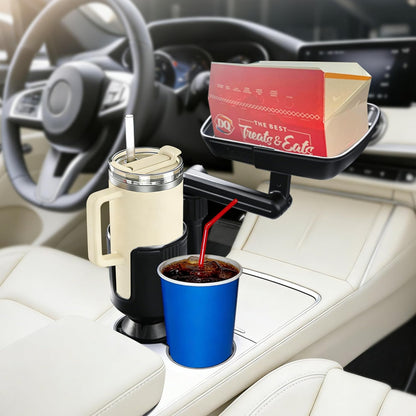 Car Cup Holder Tray, Cup Holder Expander 20.5" Height Adjustable Arm Car Food Tray Table for Eating with Phone Holder Road Trip Essential fit Most Bottles