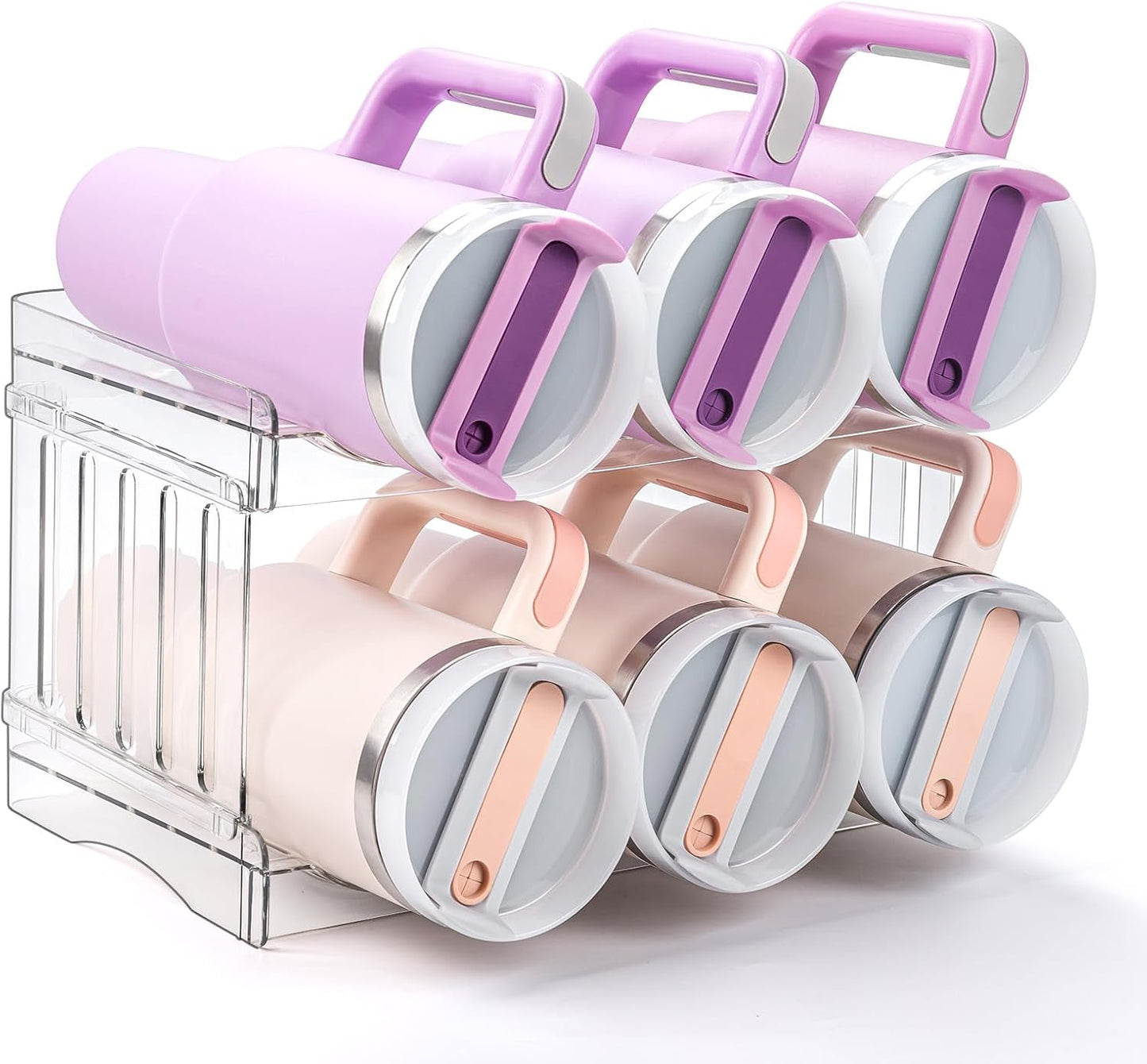 Gracenal Large Tumbler Organizer for Stanley Cup 40 oz, Patented Kitchen Pantry Organizers and Storage for Stanley Cup Accessories, Stackable Water Bottle Organizer Holder Gifts 4Pack Large-12-bottle