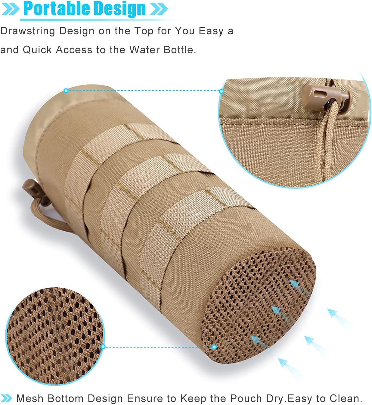 Molle Water Bottle Holder, Water Molle Attachments, Molle Water Bottle Pouch, Tactical Backpack Attachment Pouches