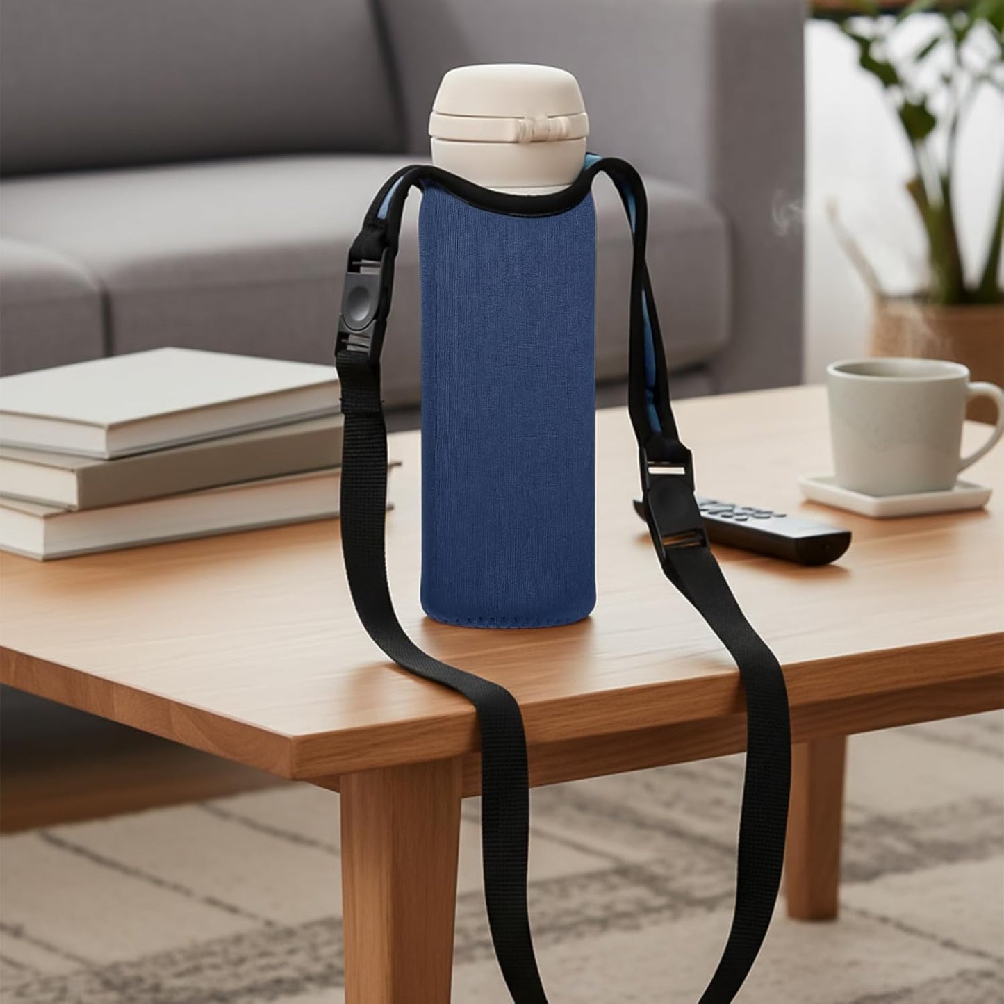 2 PCS Water Bottle Holder with Strap Water Bottle Carrier with Strap Neoprene Sleeve with Carrying Handle, Tumbler Sleeve Bottles Shoulder Carriers Waterbottles Holder with Straps for Portable Sport