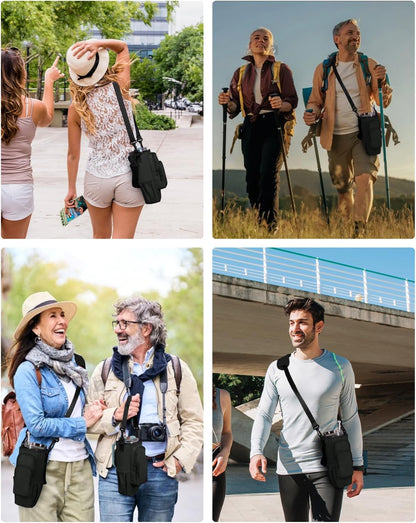 sportsnew Water Bottle Carrier Bag with Phone Pocket for 30oz 40oz Tumbler with Handle Accessories Insulated Water Bottle Holder Pouch with Strap Crossbody with Straw Cover