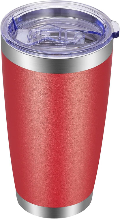VEGOND 20oz Tumbler with Lid and Straw Stainless Steel Tumbler Cup Bulk Vacuum Insulated Double Wall Travel Coffee Mug Powder Coated Coffee Cup, Black, 12 Pack