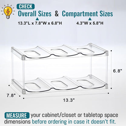 Design for Stanley 40 OZ & Large Bottles & Tumblers with Handle - Acrylic Water Bottle Organizer - Stackable Clear Wine Rack Cup Holder for Home Kitchen Pantry Shelf Countertop Cabinet, 4 Tier Hold 16