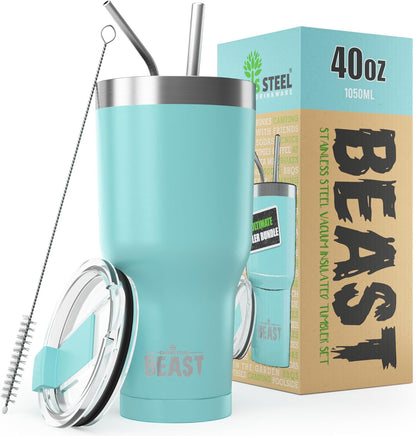 Beast 10 oz Tumbler Stainless Steel Vacuum Insulated Coffee Ice Cup Double Wall Travel Flask (Arctic White)