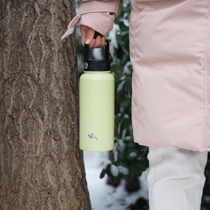 Konokyo 22oz Stainless Steel Bottles with 3 Lids Sport Insulated Water Bottle,Mint