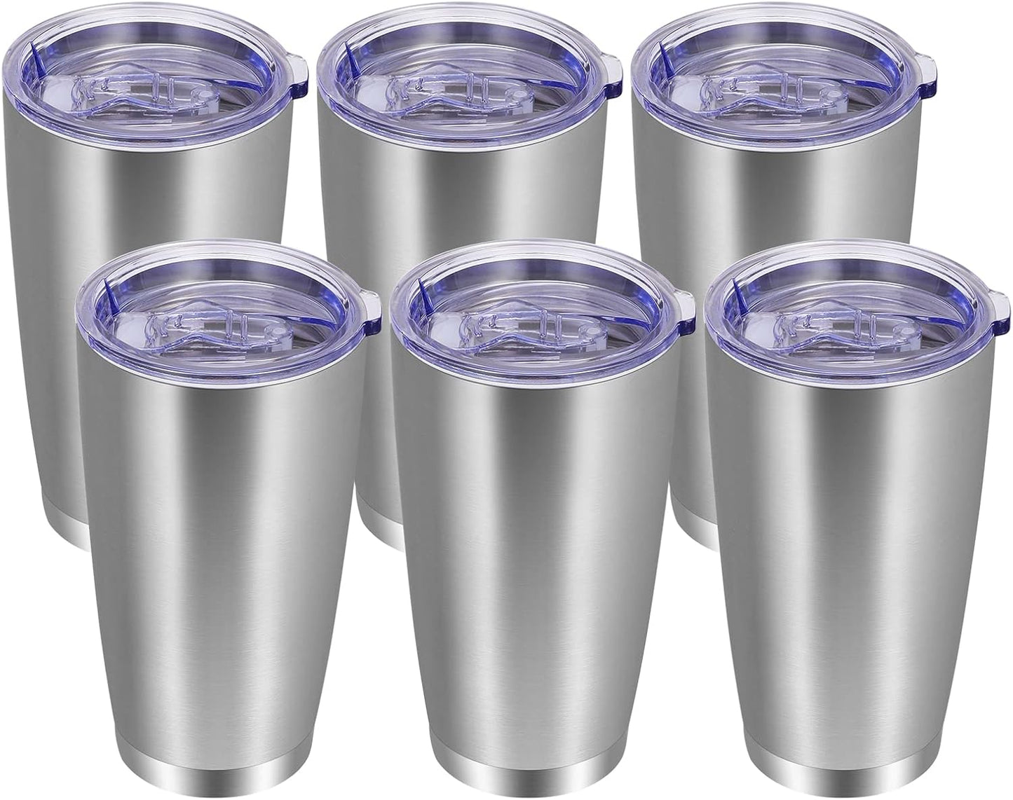 VEGOND 20oz Tumbler with Lid and Straw Stainless Steel Tumbler Cup Bulk Vacuum Insulated Double Wall Travel Coffee Mug Powder Coated Coffee Cup, Black, 12 Pack