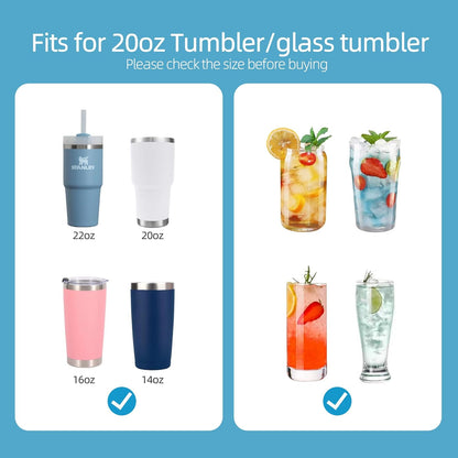 40 oz Stainless Metal Straws for 40 oz Stanley Tumbler, 6Pcs Reusable Straight Long Steel Straws with 12 Silicone Tips and 2 Straw Cleaning Brushes (6Color1, 40oz)