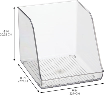 iDesign Water Bottle Organizer for Fridge or Pantry - Clear - Made in USA