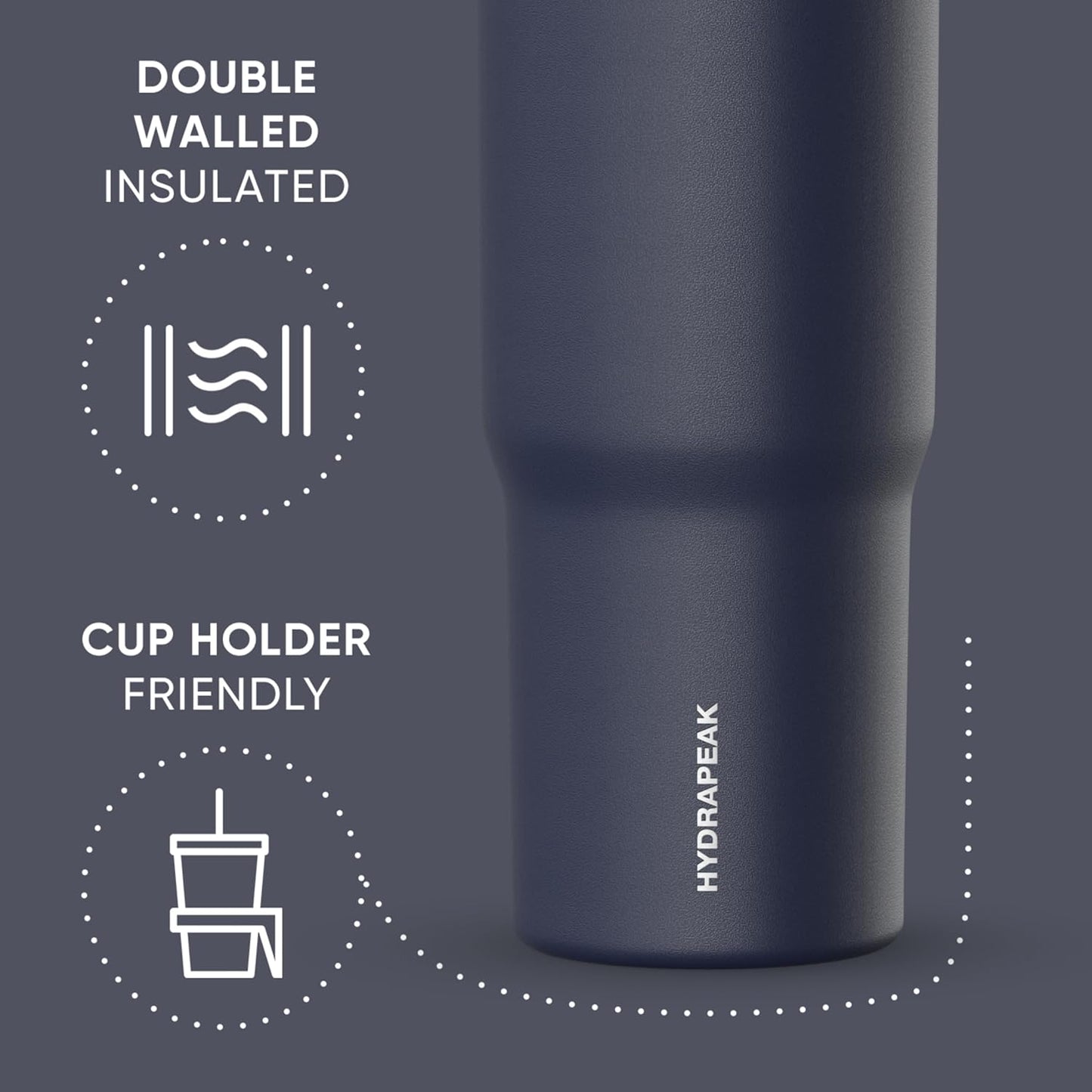 Hydrapeak Nomad 32oz Insulated Stainless Steel Travel Tumbler with Handle & Straw Lid, Leakproof, Cupholder Friendly, Keeps Drinks Cold 24 Hours, Reusable Bottle for Daily Hydration (Pale Sage)