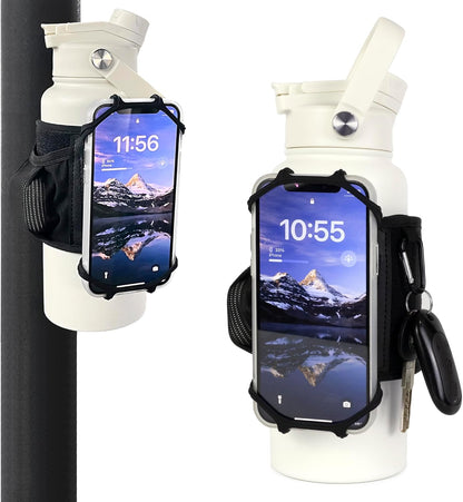 Magnetic Gym Water Bottle Bag & Phone Holder – Hands-Free Sleeve Pouch for Stanley, Hydro Flask & YETI – Detachable Smartphone Case for Workout