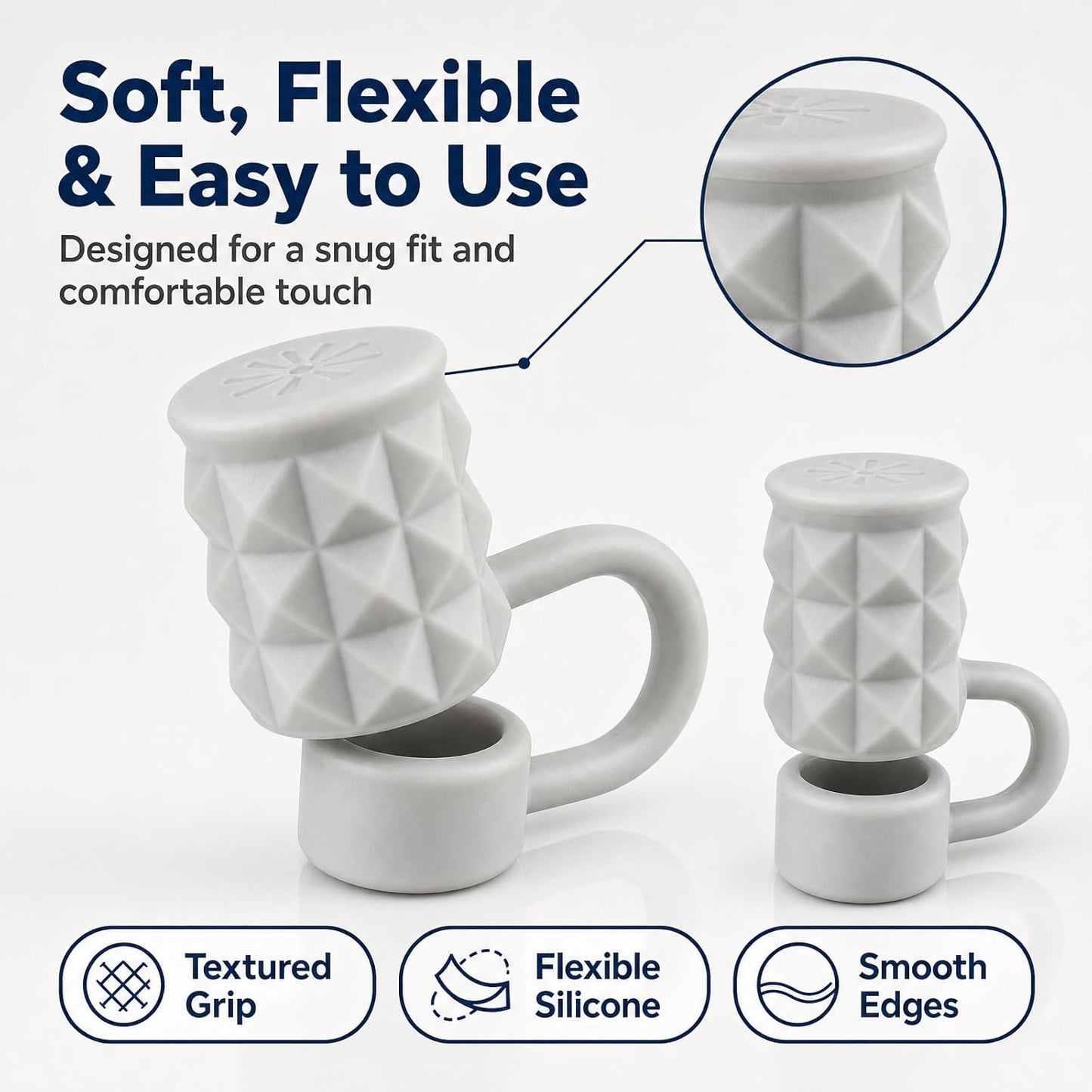 BTYHAOS Silicone Straw Caps for 10mm Tumblers | Reusable Dust-Proof Straw Toppers Compatible with Stanley 30oz & 40oz Tumblers (Purple Flower 3pc)