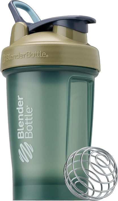 BlenderBottle Classic V2 Shaker Bottle Perfect for Protein Shakes and Pre Workout, 20-Ounce, Clear/Black