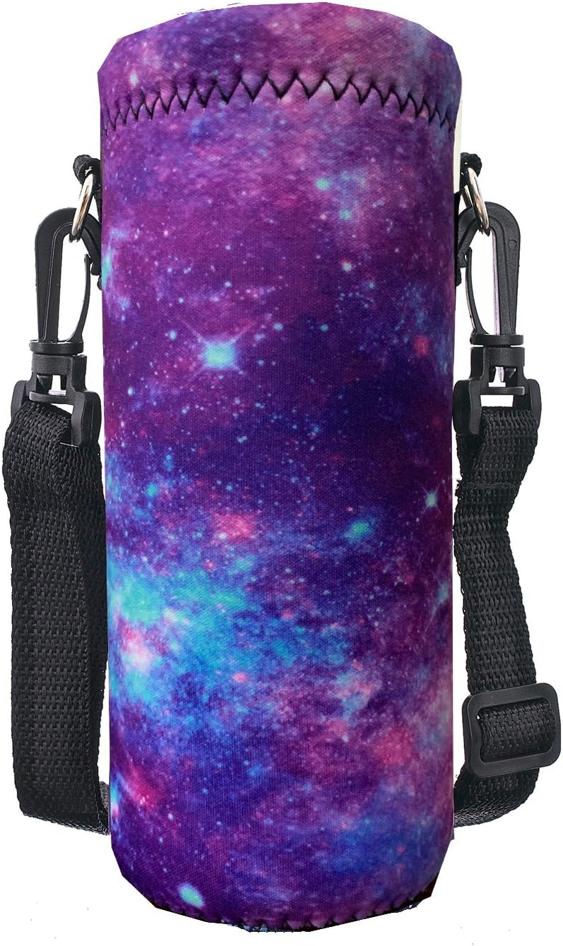 Neoprene 500ML/750ML/1000ML Water Bottle Bag Carrier, Portable Insulated Bottle Sling Holder Case Pouch with Adjustable Shoulder Strap for Men Women Walking Hiking Running