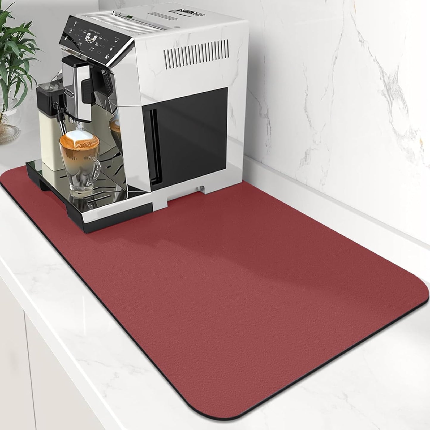 WISELIFE Coffee Mat Super Absorbent Dish Drying Mat Coffee Bar Accessories Match with Machine Large Drying Mats for Kitchen Counter 12" W x 19" L, Black