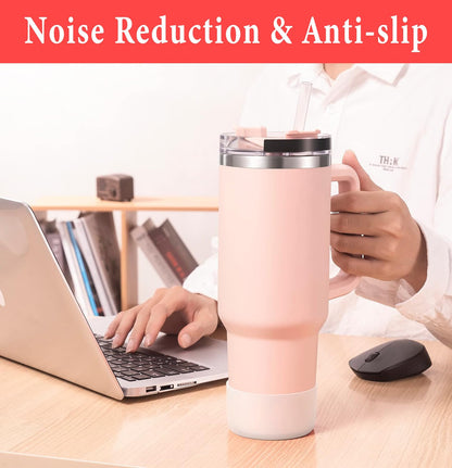 KTKUDY 2Pcs Silicone Boot for Stanley Quencher Tumbler 30 oz 40 oz & IceFlow 20 oz 30 oz & Fit Owala Freesip Water Bottle & Fit Hydro Flask & More - Cup Bottom Accessories Fit Stanley Cup