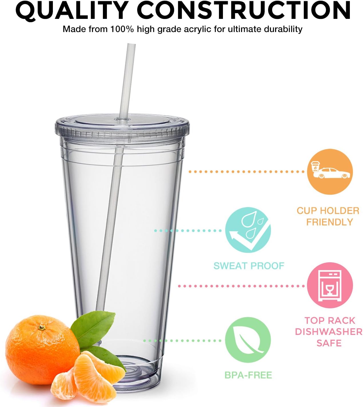 Maars® Insulated Travel Tumblers 32 oz. | Double Wall Acrylic | 3 Pack