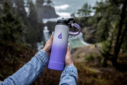 HYDRO CELL Stainless Steel Insulated Water Bottle with Straw - For Cold & Hot Drinks - Metal Vacuum Flask with Screw Cap and Modern Leakproof Sport Thermos for Adults (Neon 18oz)