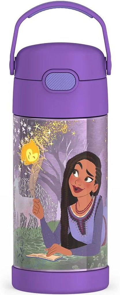THERMOS FUNTAINER Water Bottle with Straw - 12 Ounce - Kids Stainless Steel Vacuum Insulated Water Bottle with Lid, Bluey - Colors B