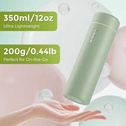 【Upgraded】Exllena Small Insulated Water Bottle 12 oz/350ml– Mini Insulated Water Bottle for Hot & Cold Drinks, Perfect Small Water Bottle for Travel, Purse...(Greyish Blue)
