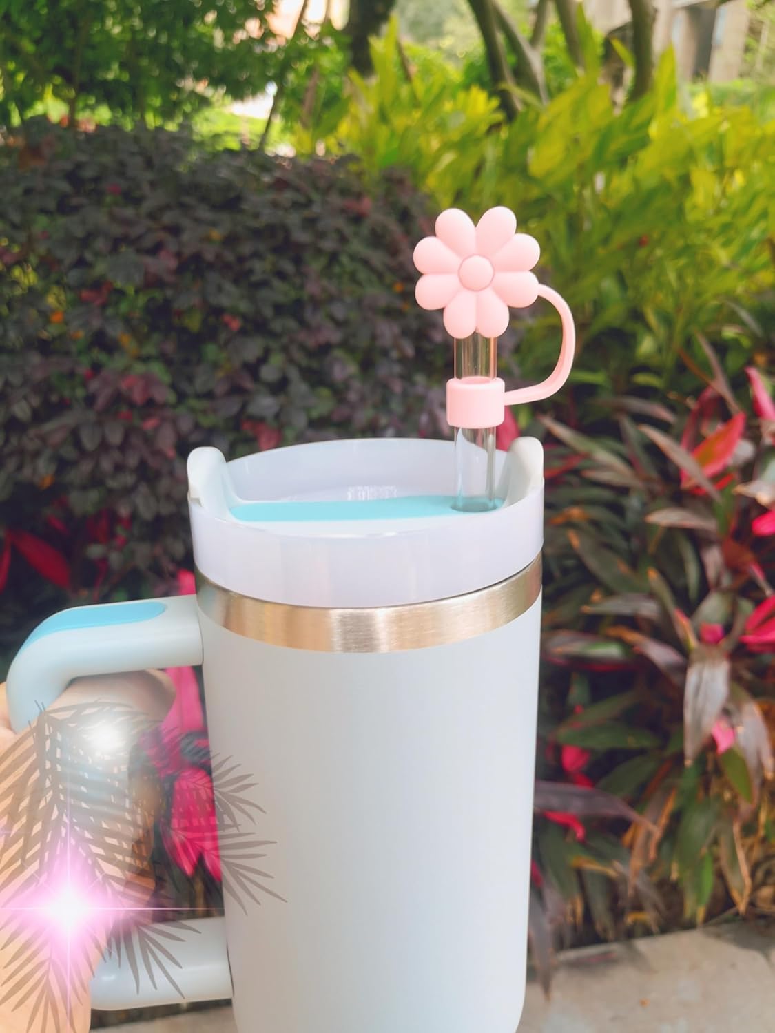 Silicone Straw Covers Cap Compatible with Stanley Cup 30 40 oz-Dust-Proof Reusable Straw Cover for Tumblers and Water Bottles