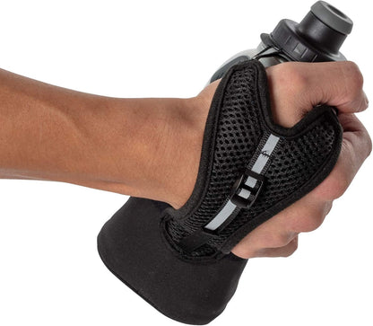Nathan Running Handheld Water Bottle Adjustable No-Grip Quick Squeeze Lite Hand Strap. Reflective Hydration