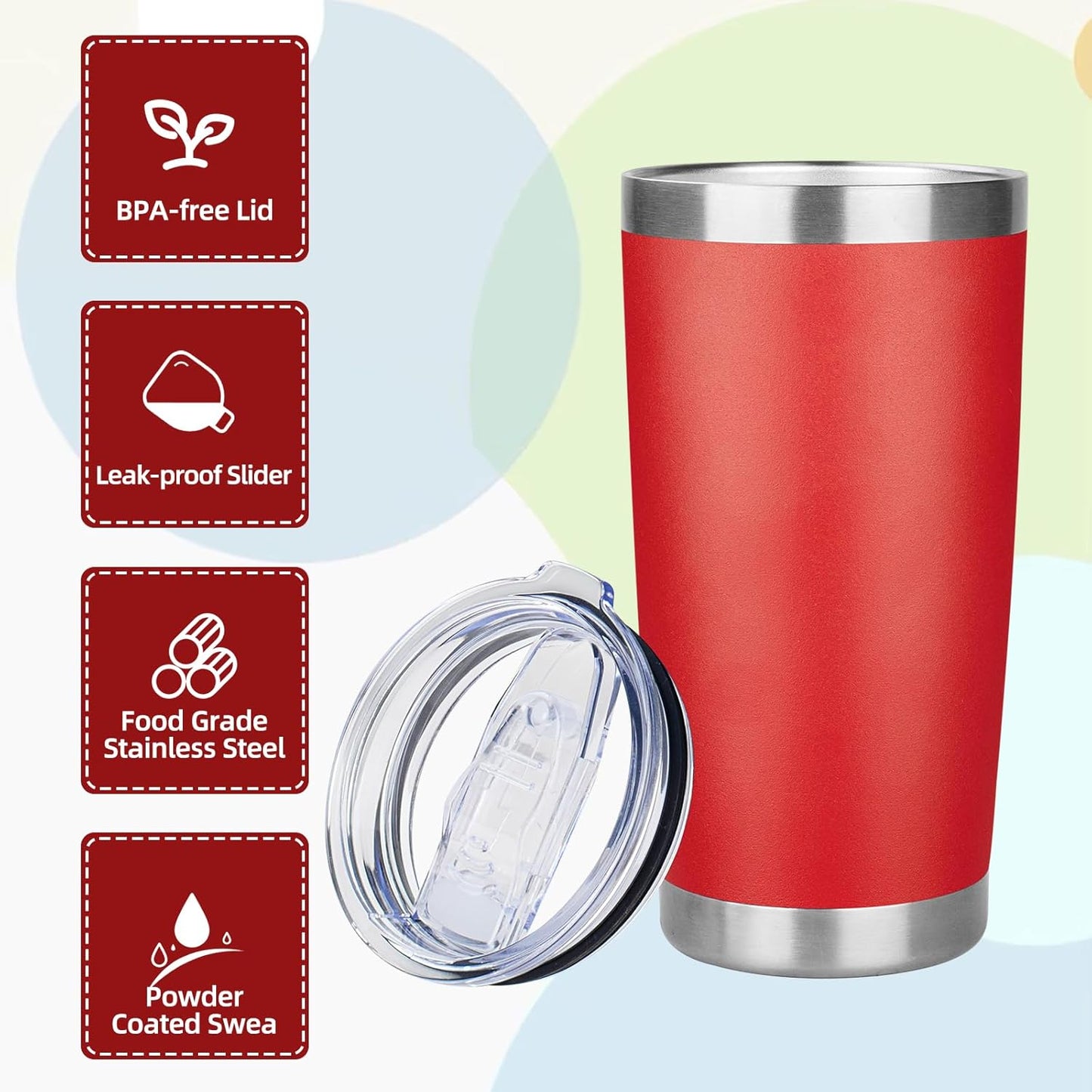 20oz Tumbler with Lid Stainless Steel Insulated Tumblers Travel Coffee Tumbler Bulk Double Wall Vacuum Insulated Water Cup Gifts for Christmas Women Men Her Him Home Office(Navy Blue, 1pack)