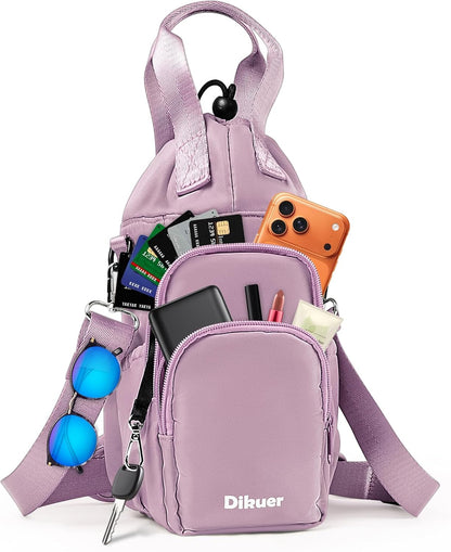 Water Bottle Holder with Strap, 4 Big Pockets with Compartment, 24oz/32oz/40oz Crossbody Water Bottle Carrier Bag