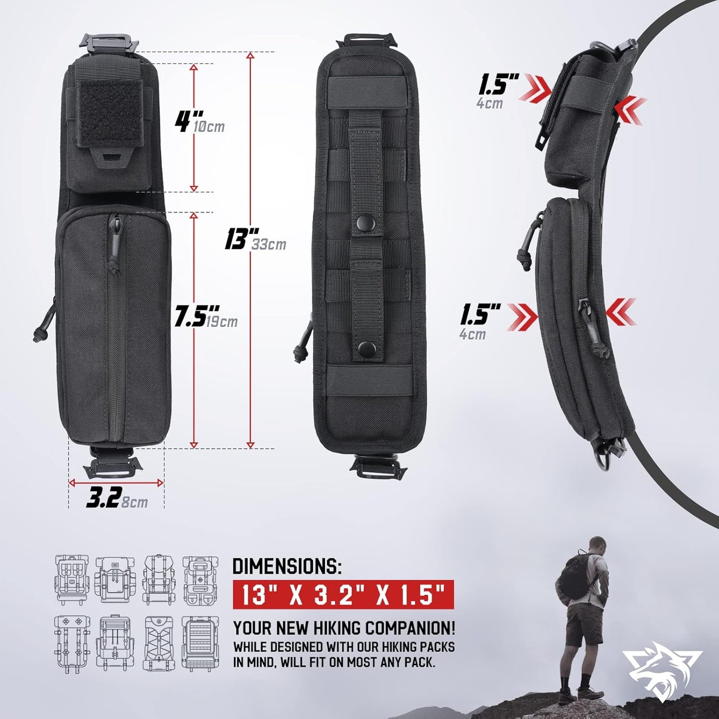 WYNEX Molle Tactical Pouches of Water Bottle Pouch Version, Tactical Accessories Backpack Strap Pouch Water Bottle Carrier Holder Molle Accessories for Backpacks