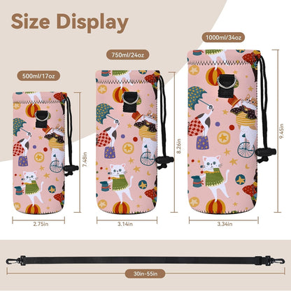 AUPET Water Bottle Bag Carrier,24oz/32oz Insulated Neoprene bottle Sling Holder Case Pouch Cover for 1000ML/750ML Bottles with Shoulder Strap for walking