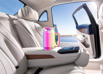 Meoky 32 oz Tumbler with Handle, Insulated Tumbler with Lid and Straw, Stainless Steel Travel Mug, Keeps Cold for 24 Hours, 100% Leak Proof, Fits in Car Cup Holder (Night)