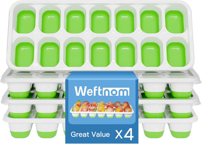 Ice Cube Tray with Lid, 3 Pack Silicone Easy-Release Ice Trays for Freezer, Stackable Ice Cube Molds for Drinks, Cocktails, Whiskey, Coffee - BPA-Free and Odor-Free,Ice Cube Trays for Freezer