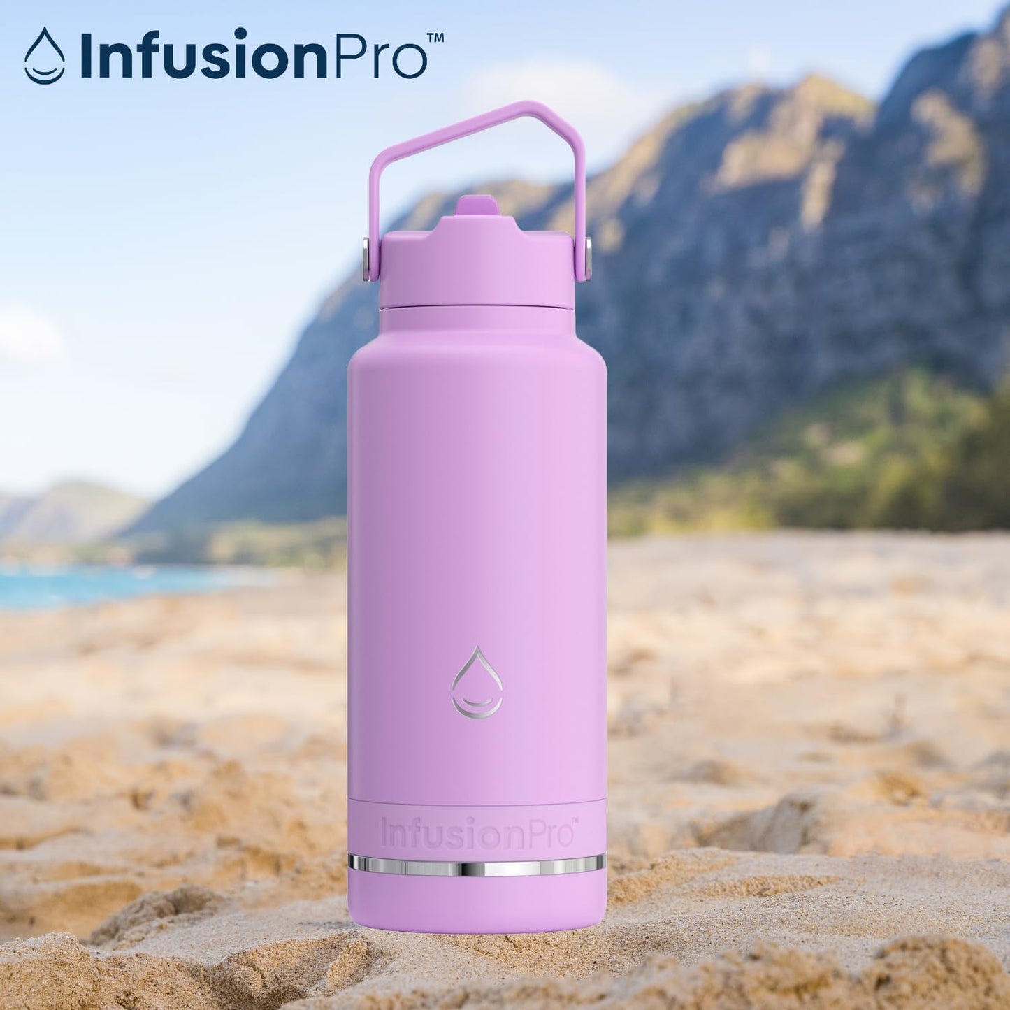 Infusion Pro Fruit Infuser Water Bottle with Straw Lid (32 oz) Stainless Steel Vacuum Insulated : 50 Recipe Fruit Infusion eBook : More Flavor : Easy Cleaning : Great Gift