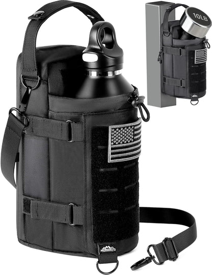 Magnetic Gym Bag for Men - Water Bottle Carrier Holder Bag with Shoulder Strap, 4 Built-in Magnets Gym Gifts for Men