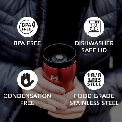 Mighty Mug | The Untippable Mug | Grips When Hit, Lifts for Sips | Insulated Stainless Steel Tumbler | Cupholder Friendly | Gifts for Women Men All | Leakproof | 6 Hour Hot / 24 Cold | 16oz | Teal