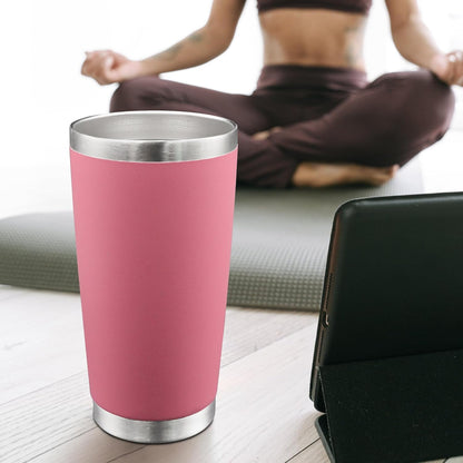 AIANJI 20oz Tumbler Bulk Stainless Steel Tumblers with Lid Vacuum Insulated Double Wall Travel Coffee Mug Powder Coated Tumbler Cup for Hot and Cold Drinks(Stainless Steel, 1 pack)