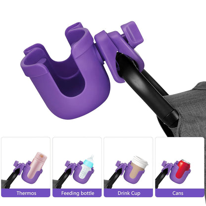 Suranew Universal Stroller Cup Holder, Adjustable Drink Holder with Phone Holder for Baby Stroller, Wheelchair, Walker, Bike, Scooter, Gifts for Family Member.