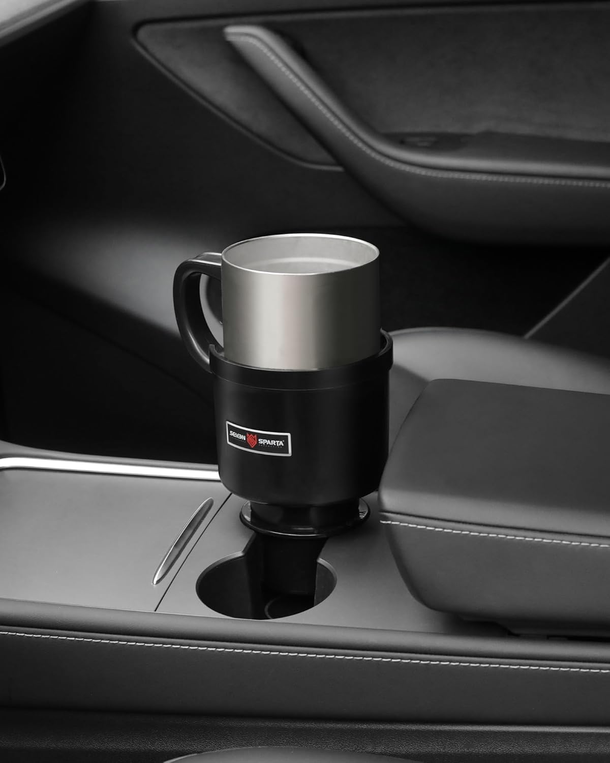 Upgraded Car Cup Holder Expander Adapter with Offset Adjustable Base, Compatible with Yeti 14/24/36/46oz Ramblers, Hydro Flasks 32/40oz, Other Large Bottles Mugs in 3.5"-4.0", 1 Pack