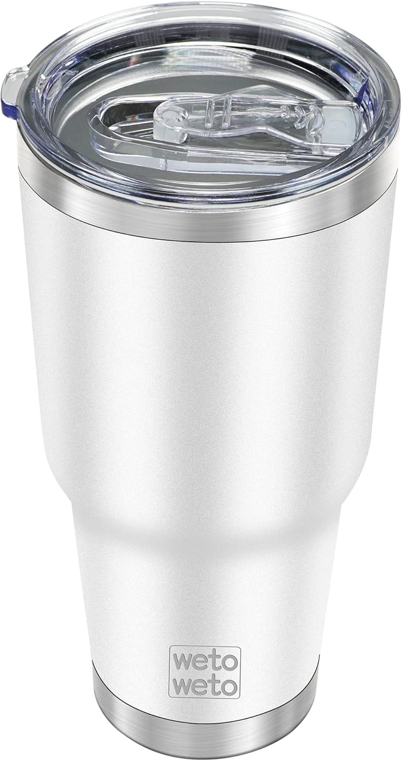WETOWETO 30oz Tumbler with Lid, Stainless Steel Vacuum Insulated Water Coffee Tumbler, Double Wall Powder Coated Travel Mug Thermal Cup for Home Outdoor (Navy Blue, 1 Pack)