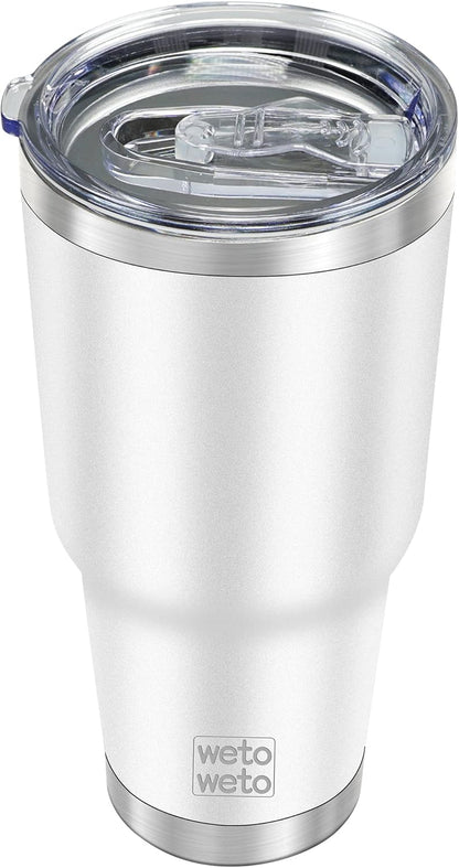 WETOWETO 30oz Tumbler with Lid, Stainless Steel Vacuum Insulated Water Coffee Tumbler, Double Wall Powder Coated Travel Mug Thermal Cup for Home Outdoor (Navy Blue, 1 Pack)