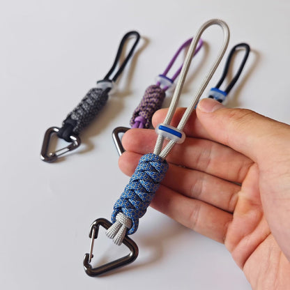 Paracord Keychain - Triangle/D-Shaped Carabiner Clip with Lanyard for Hanging Water Bottle, Key, Backpacks and More