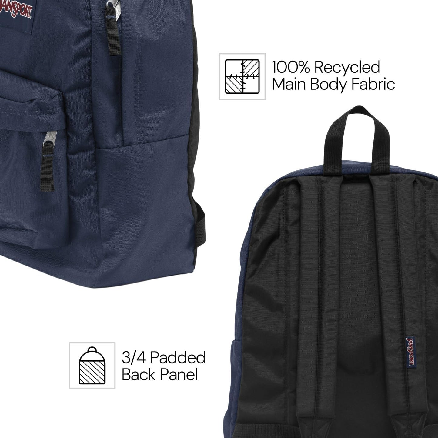 JanSport SuperBreak One Backpacks - Durable, Lightweight Bookbag with 1 Main Compartment, Front Utility Pocket with Built-in Organizer - Premium Backpack, Black - Colors A