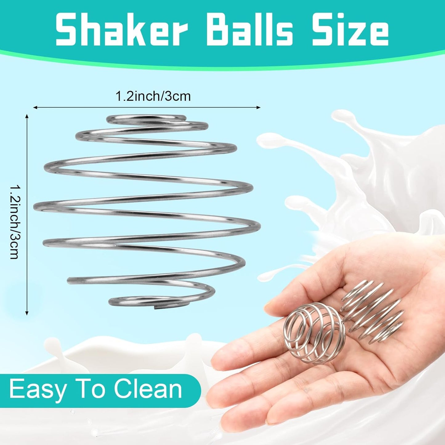 2 Pcs Stainless Steel Ball Shaker Ball Wire Whisk Ball Protein Mixing Ball for Shaker Cup Bottle Mixer (Diameter 1.97inch)