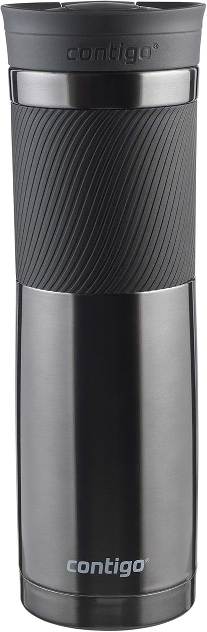 Contigo Byron Snapseal Travel Mug, Stainless Steel Thermal mug, vacuum flask, leakproof tumbler, coffee mug with BPA free Easy-Clean Lid, 470 ml, Vivacious