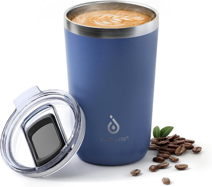 Ideus 20 oz Tumbler, Travel Coffee Mug with Splash Proof Sliding Lid, Double Wall Stainless Steel Vacuum Insulated Coffee Mug for Home and Office, Keep Beverages Hot or Cold, Avocado Green