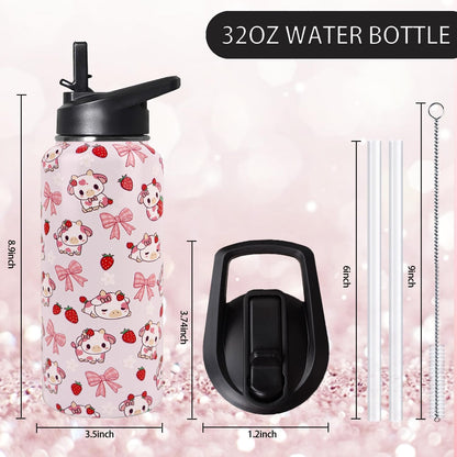 32 oz Pickleball Insulated Water Bottle with Straw - Pickleball Gym Hiking Sports Coffee Mug | Perfect Pickleball Gifts for Women, Pickleball Decor Accessories