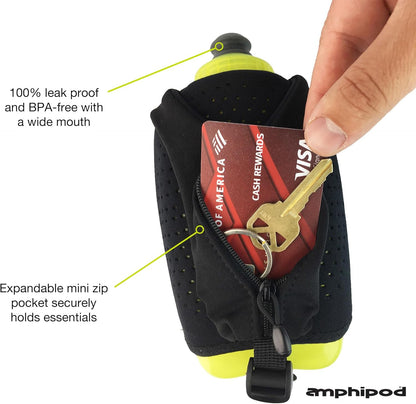 Amphipod Hydraform Ergo-Lite Handheld Water Bottle, BPA-Free Minimalist Insulated Hydration for Ultra-Running & Walking - Charcoal - 10.5 oz
